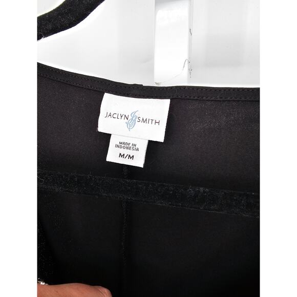 Jaclyn Smith Womens Sz M Short Sleeve Knee Length Dress Black Gathered Waist - Picture 3 of 4